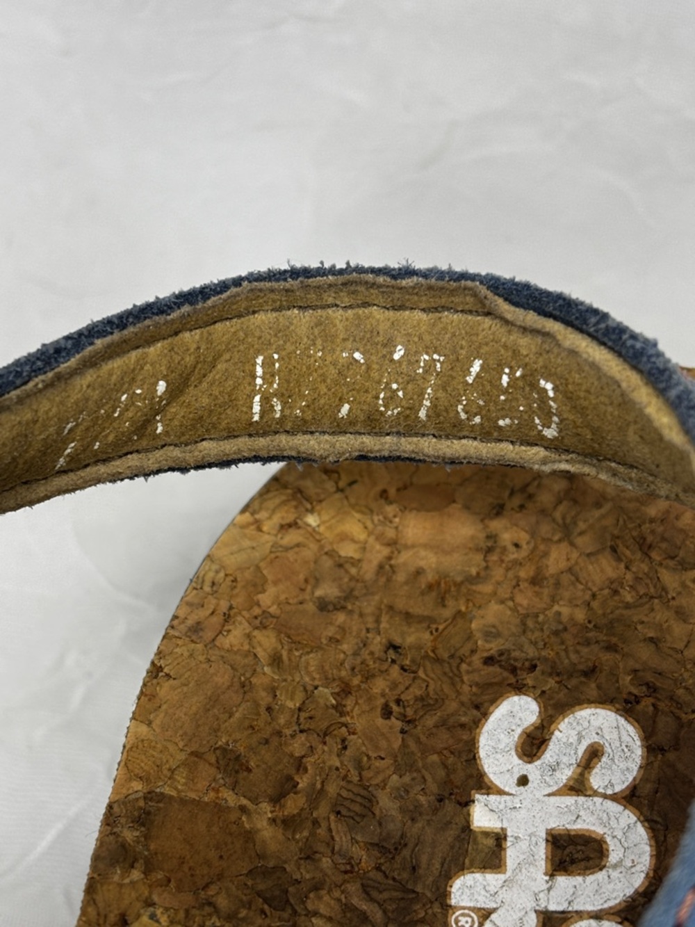 Blue Suede SAS Marina T-Strap Comfort Sandals with Cork Footbed - 8.5 - - Picture 13 of 15
